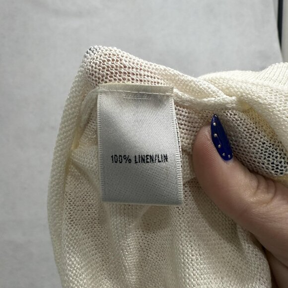 Lafayette 148 New York Tank Top Womens Small White 100% Linen Knit Sleeveless - Picture 3 of 8